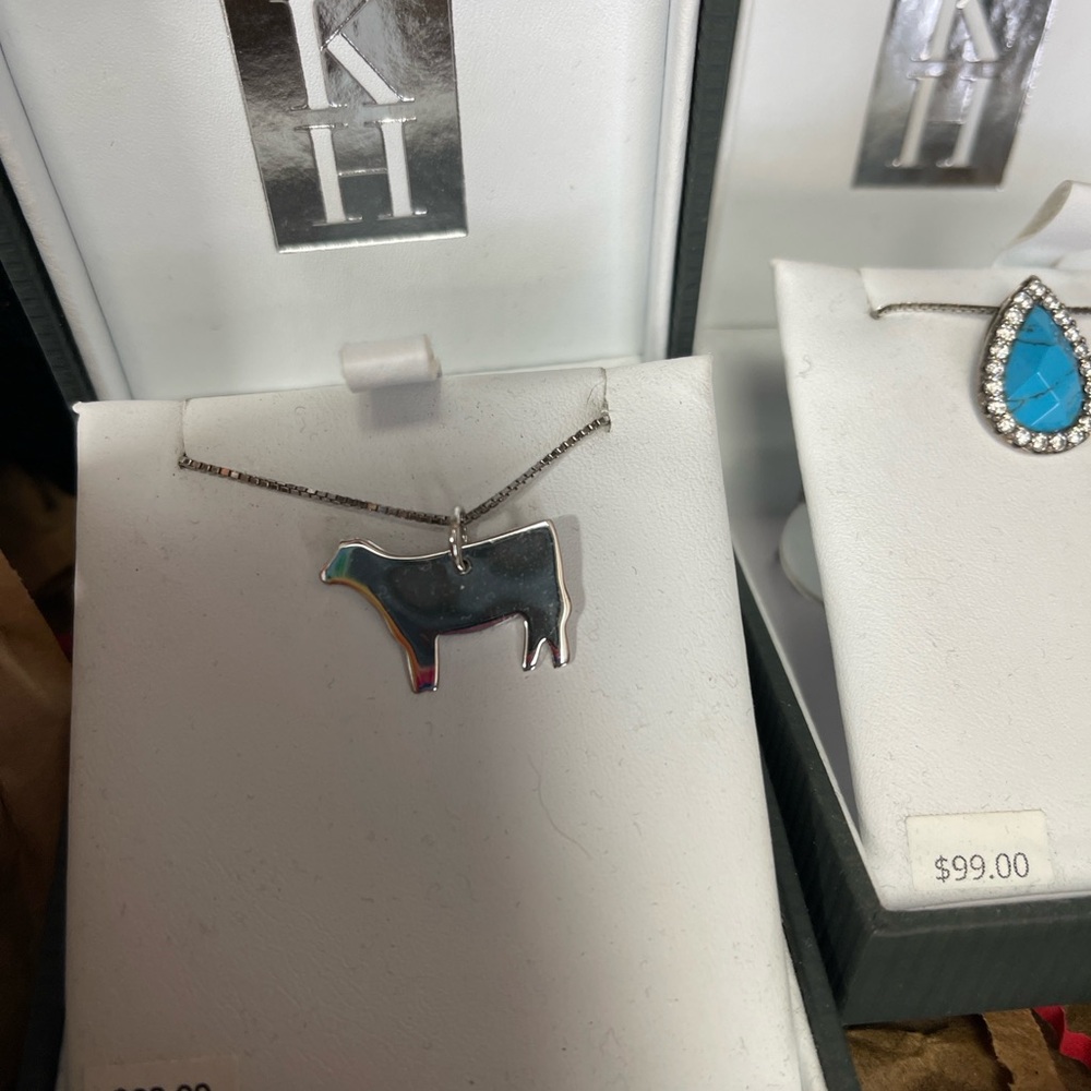 Sterling Silver Heifer Pendant Necklace